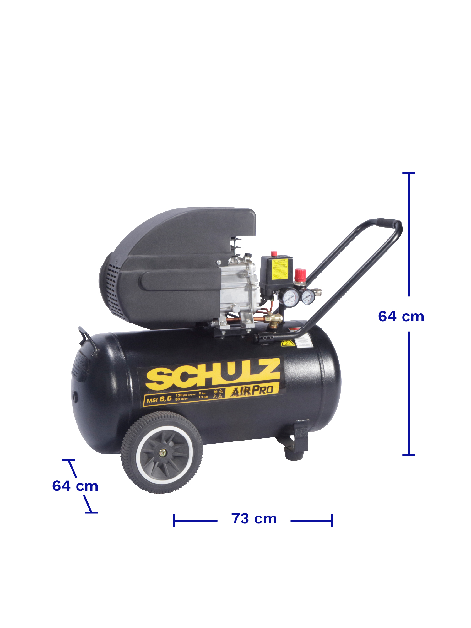 COMPRESOR DE AIRE SCHULZ MSI-8.5 2HP 50L CON KIT ACCESORIOS 3PZS - Imagen 2