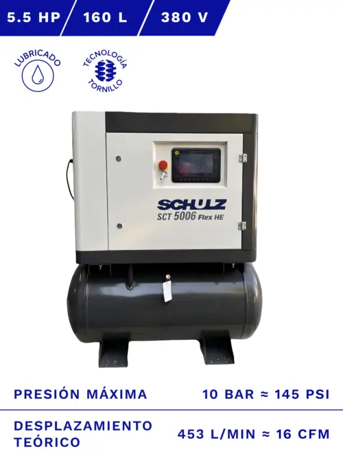 COMPRESOR TORNILLO SCHULZ SCT 5006 FLEX HE 5.5HP
